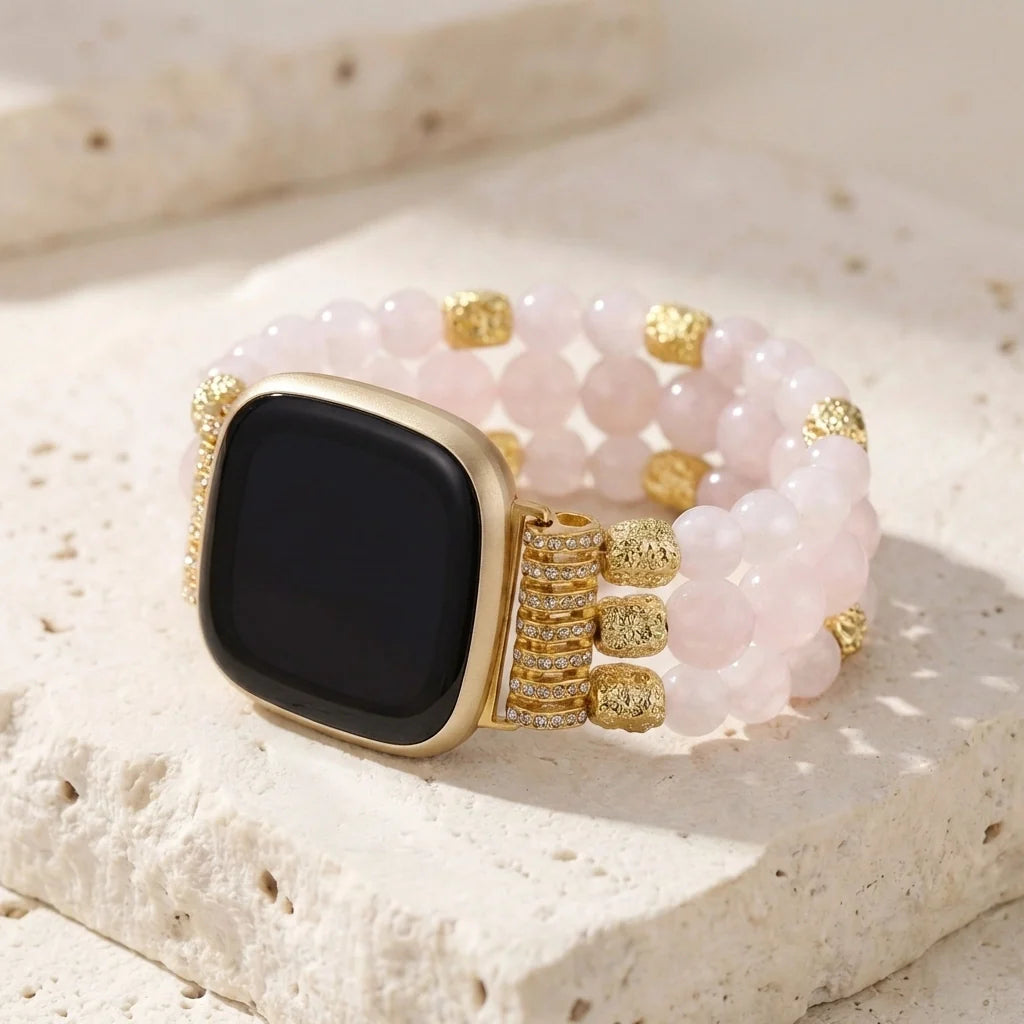 Healing Rose Quartz Fitbit Watch Band - Rose Quartz