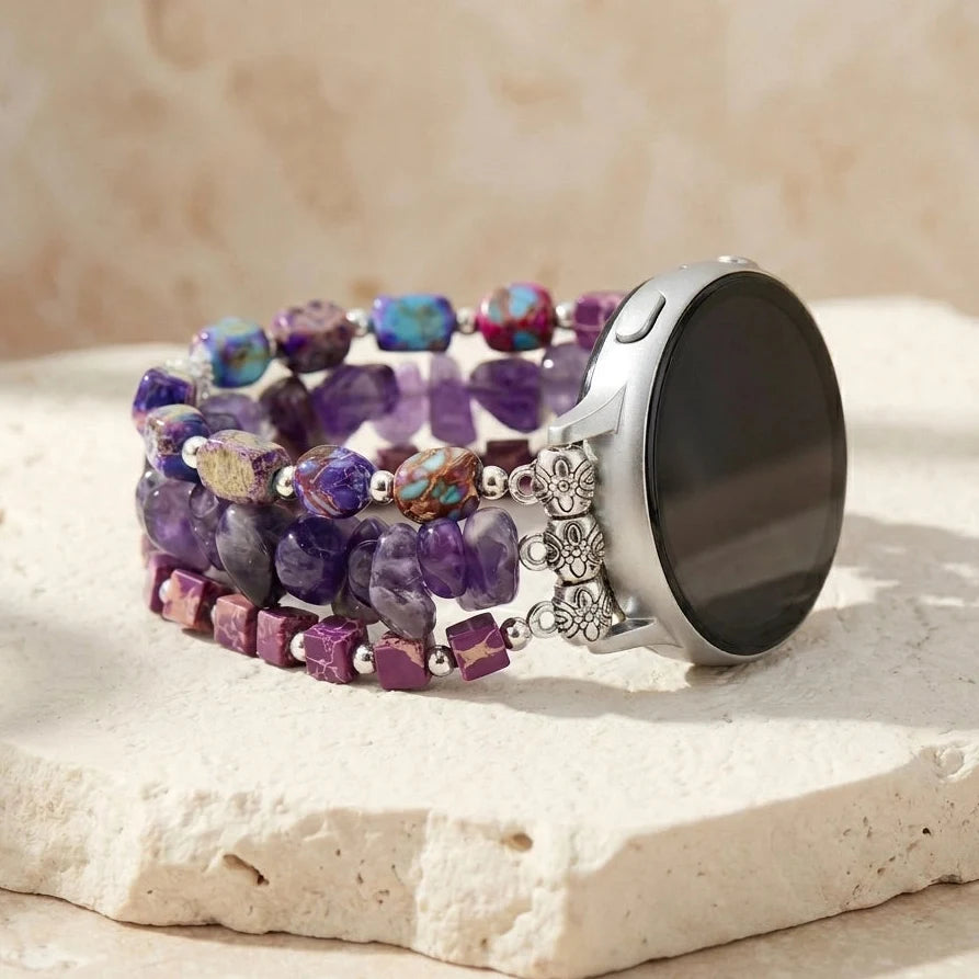 Amethyst & Jasper Samsung Watch Band - Amethyst