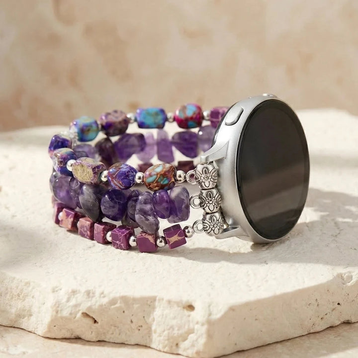 Amethyst & Jasper Samsung Watch Band - Amethyst