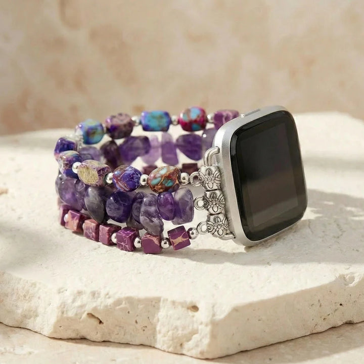 Amethyst & Jasper Fitbit Watch Band - Amethyst