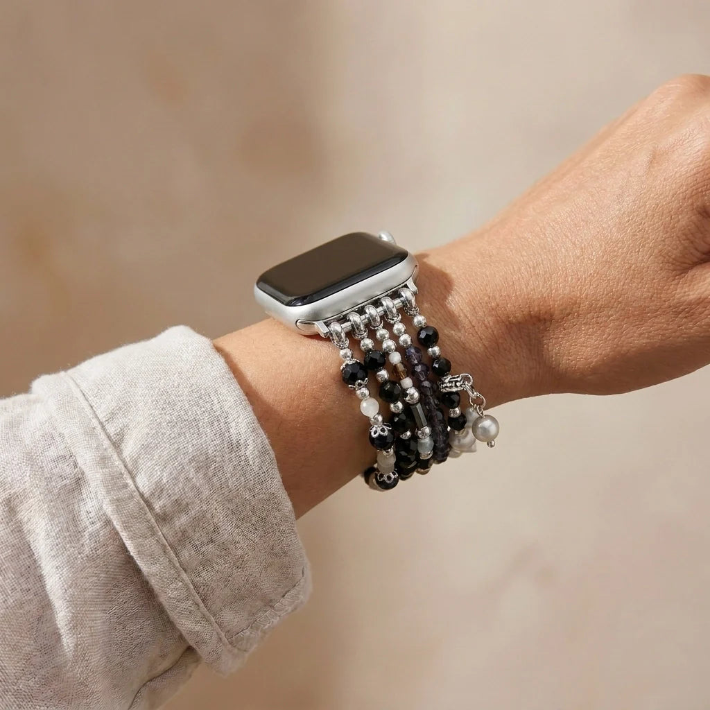 Mystical Night Fitbit Watch Band - Clear Quartz