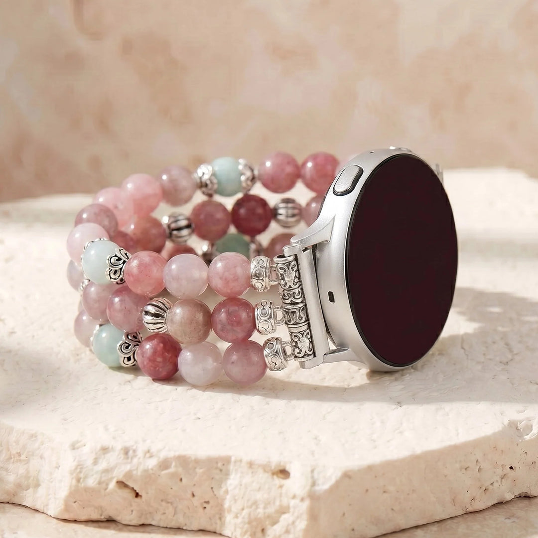 Bliss Strawberry Quartz Samsung Watch Band - Clear Quartz