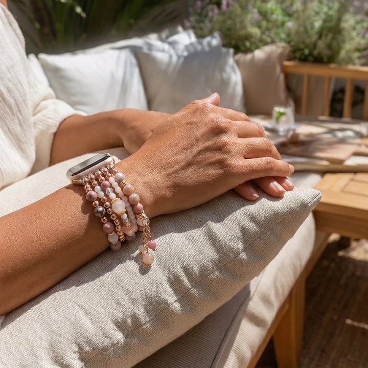 Rose Glow Sunstone Fitbit Watch Band - Sunstone