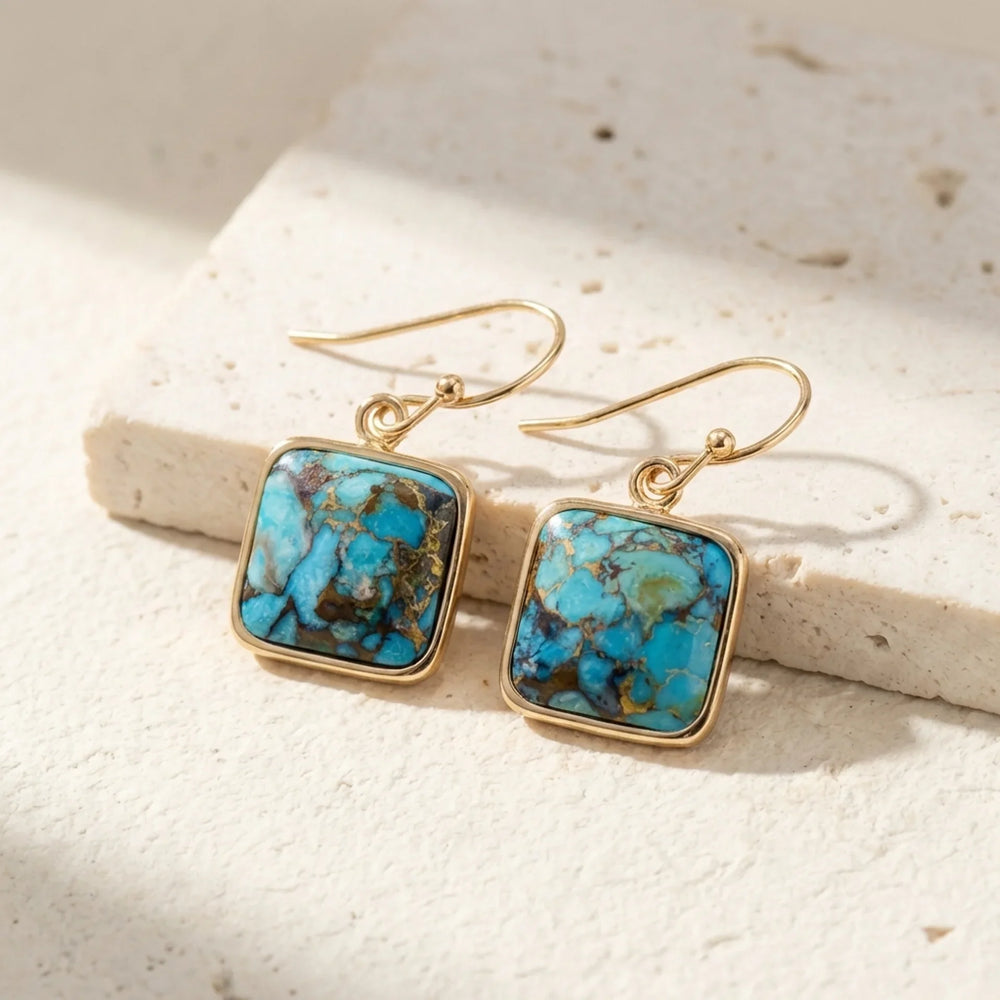 Expressive Turquoise Earrings - Turquoise