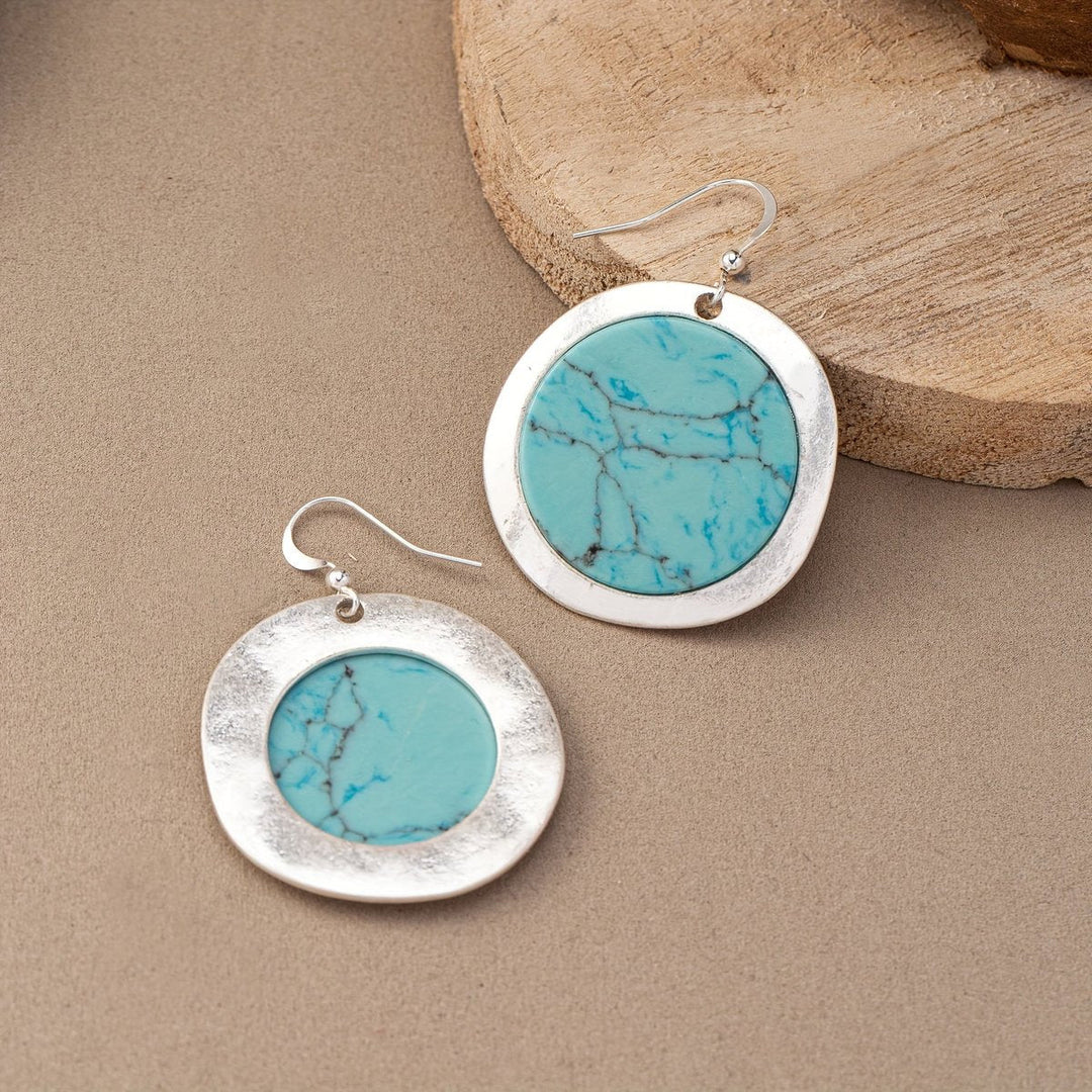 Turquoise Bohemian Round Earrings