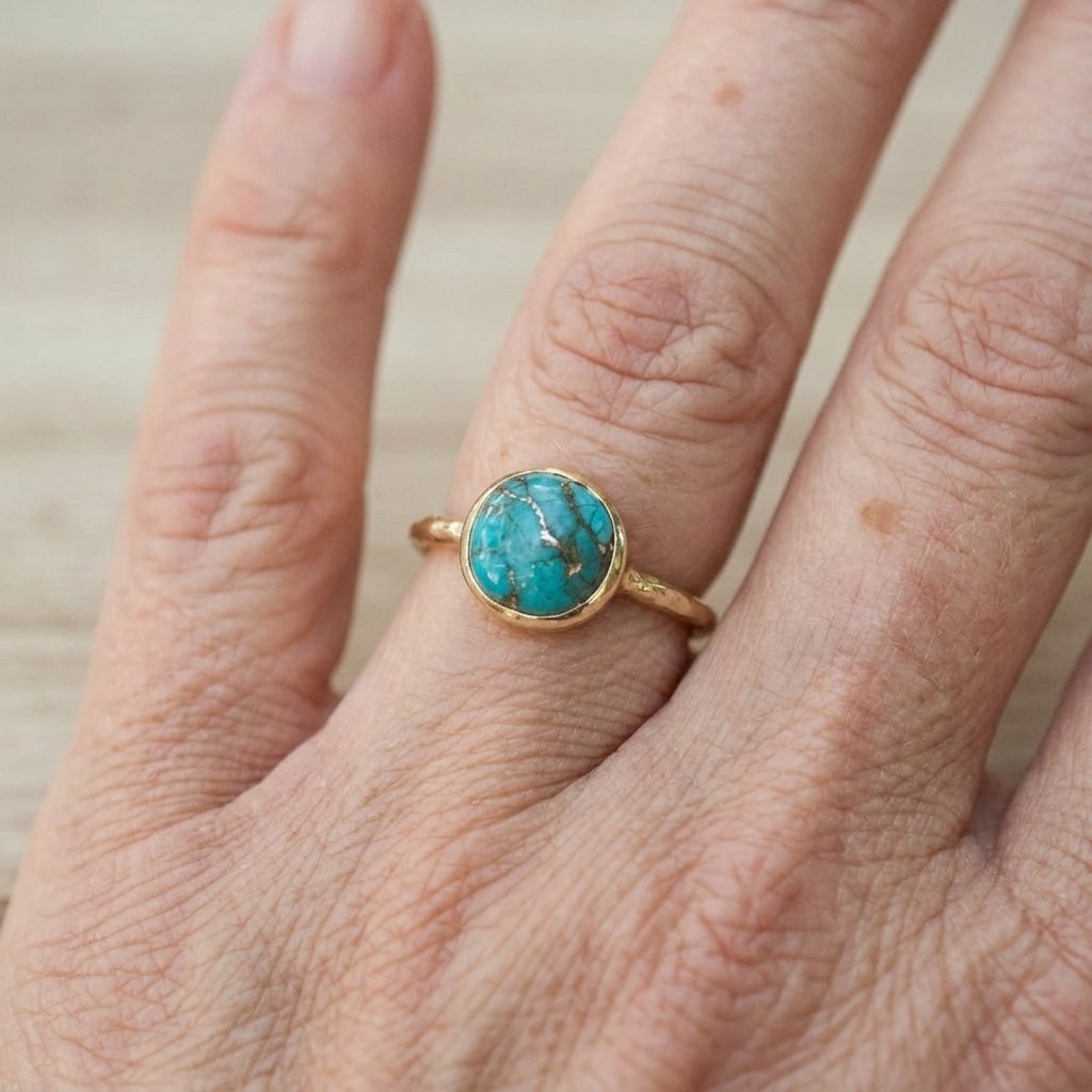 Bohemian Turquoise Gold Ring