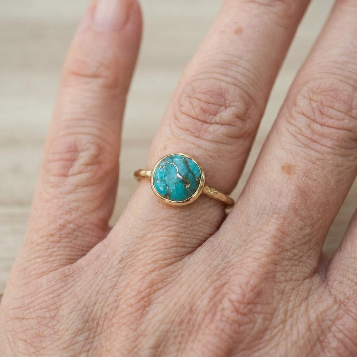 Bohemian Turquoise Gold Ring