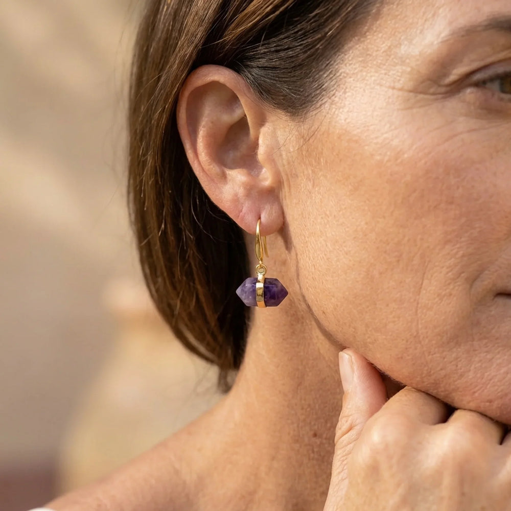 Amethyst Clarity Earrings - Amethyst