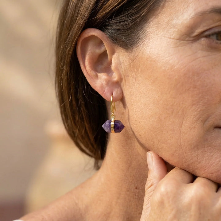 Amethyst Clarity Earrings - Amethyst