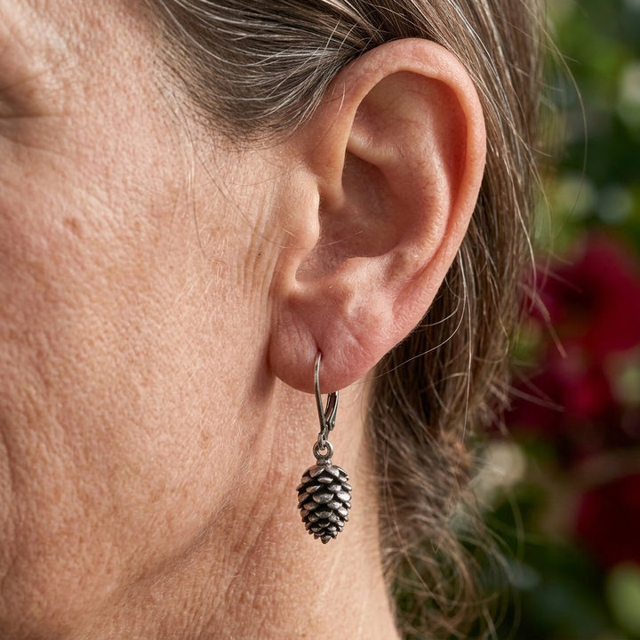 Vintage Leverback Pine Cone Earrings