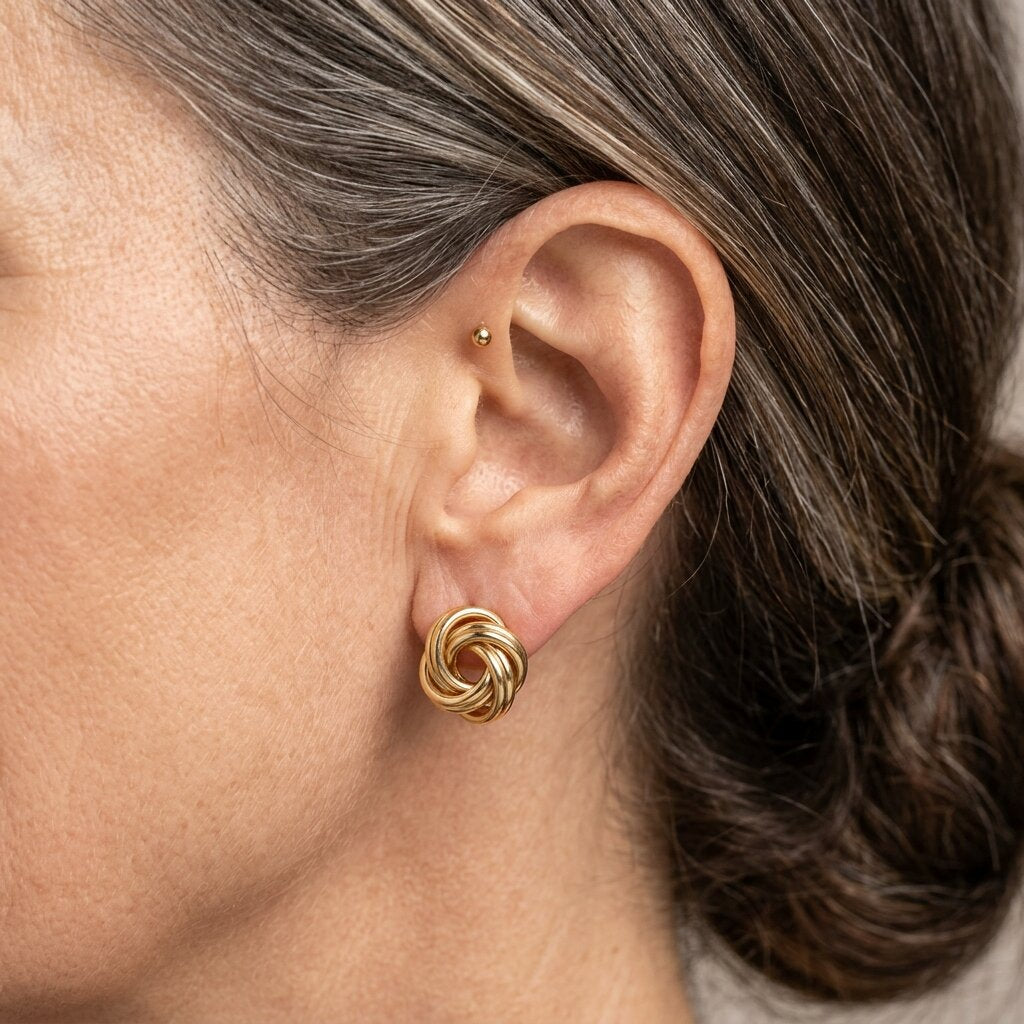 Vintage Boho Double Hoop Knotted Earrings