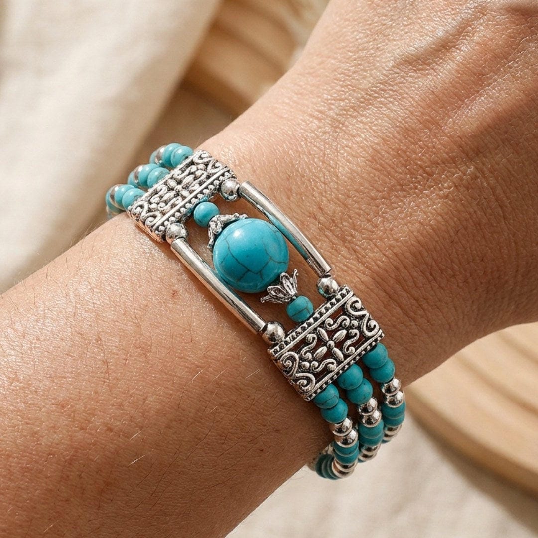 Antique Silver Turquoise Stone Bracelet