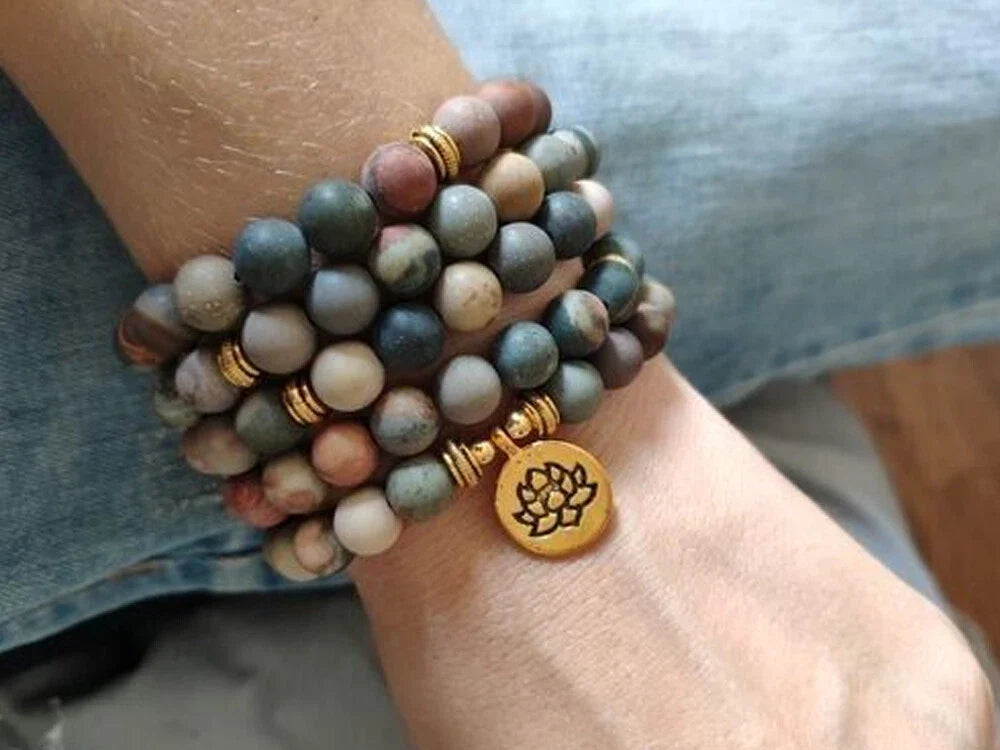 Stress Relieving Jasper Mala - Jasper