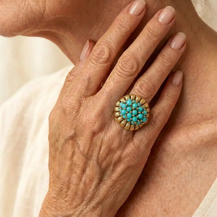 Turquoise Bloom Vintage Ring